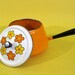 Groovy Orange Flower Enamel Pot - vintage 1970s