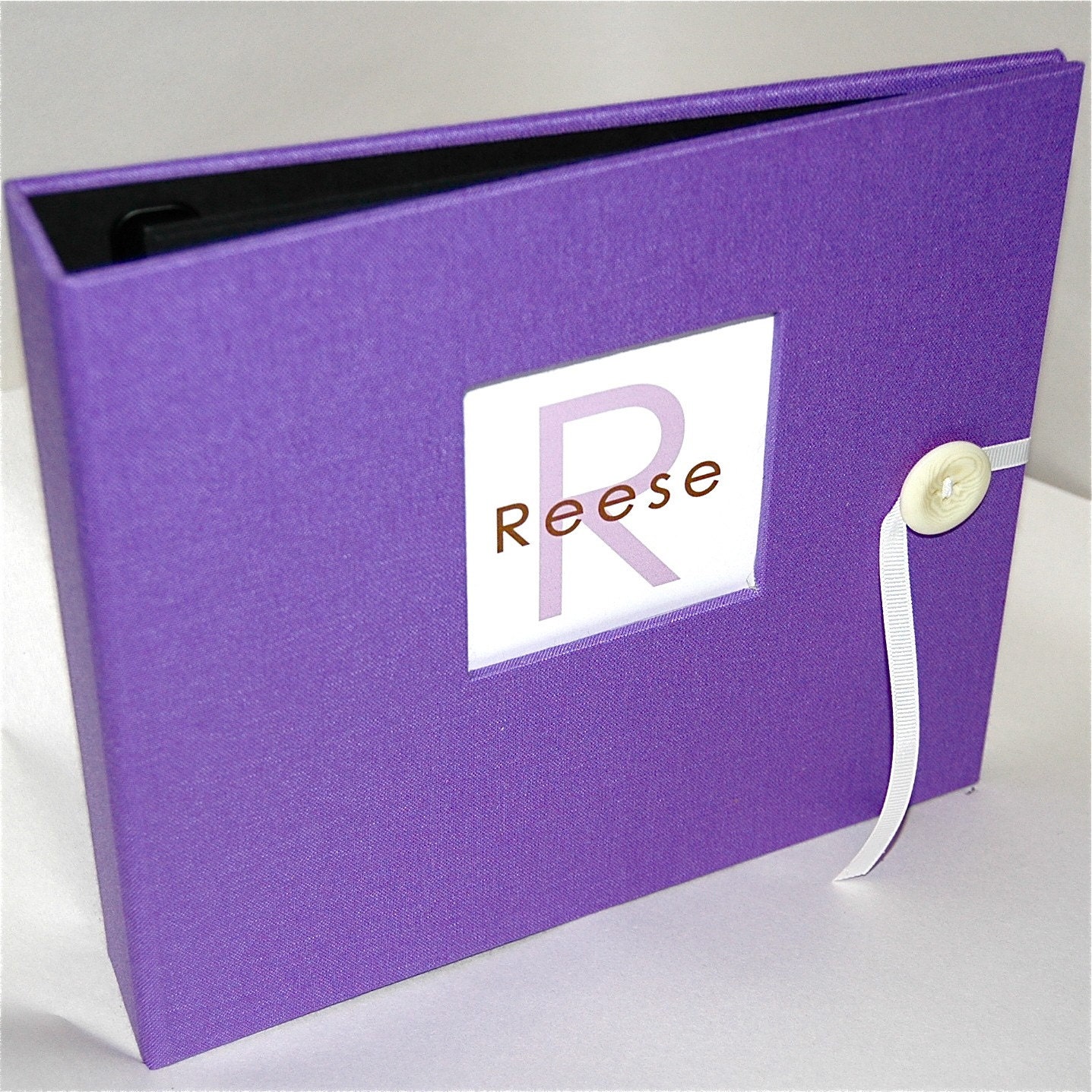 NEW... GIRL Modern Baby Memory Book . Solid Vibrant Purple Album