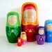 handmade wooden folk art nesting dolls...hijab girls