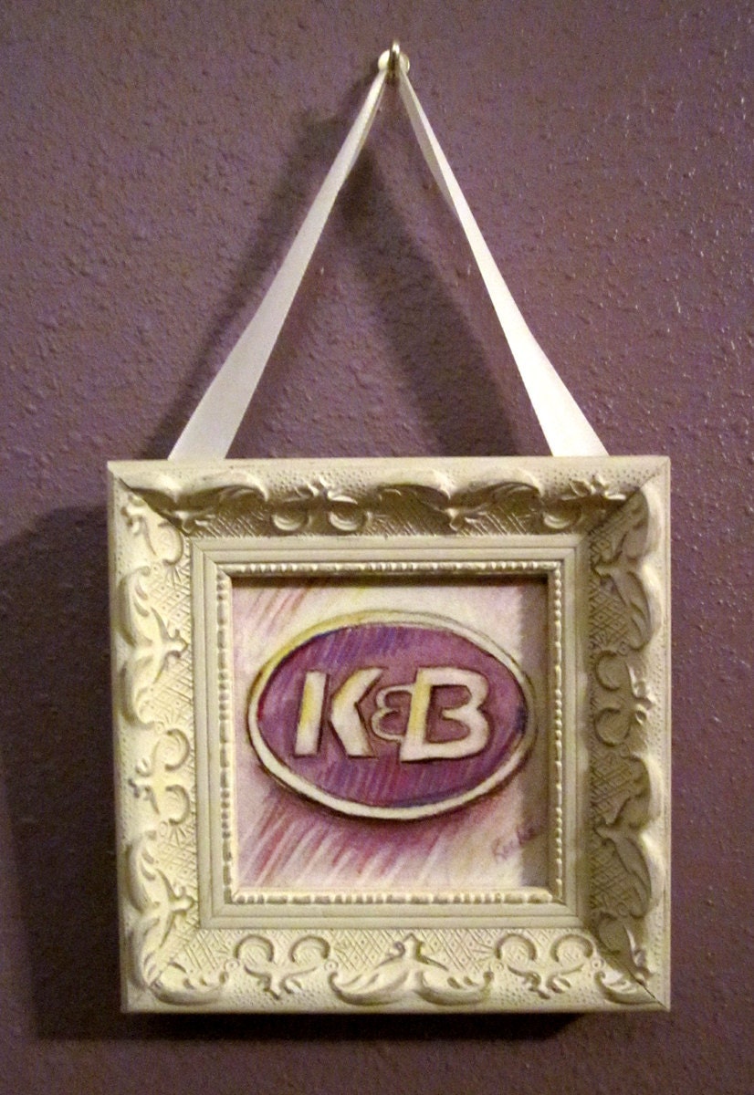 K&B Drugstore iconic New Orleans logo Pastel Art Framed