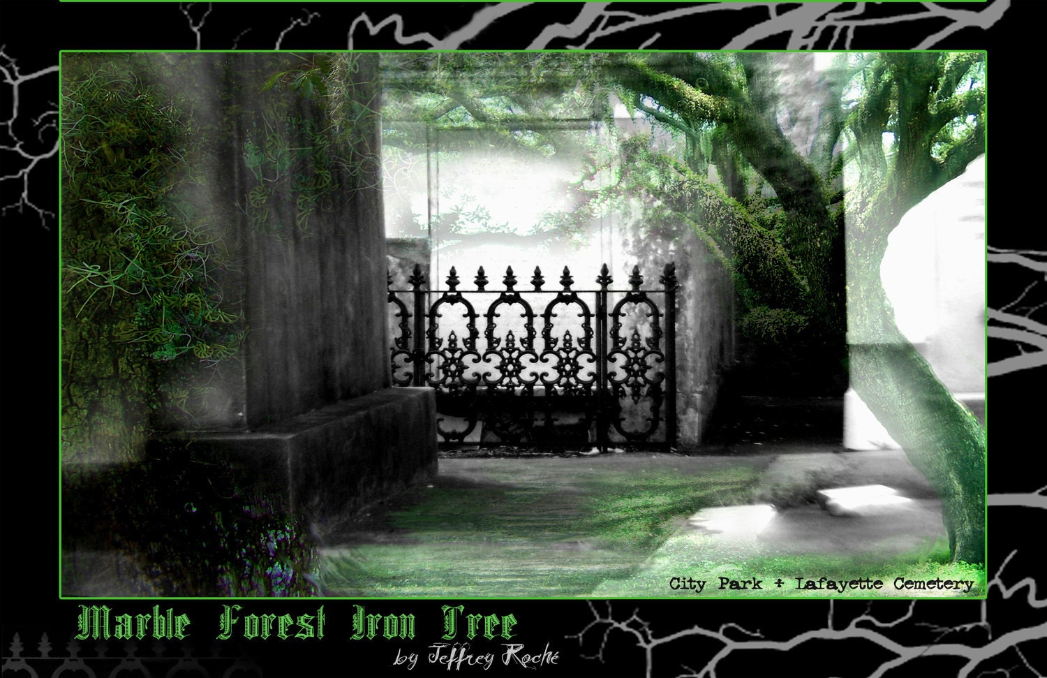 Marble Forest Iron Tree poster New Orleans Lafayette Cemetery City Park photo manip