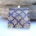 Handmade Chiyogami Royalty Square Glass Tile Pendant OOAK - One of a Kind - with chain