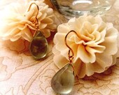 Sale///  Green Amethyst briolettes in 14k gold filled dangle earrings