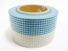 mt Washi Masking Tape - Grey & Teal Green Grid Check - Set 2