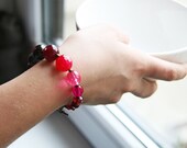Red Gray Pink Stone Beaded Bracelet Europeanstreetteam Ombre Bracelet