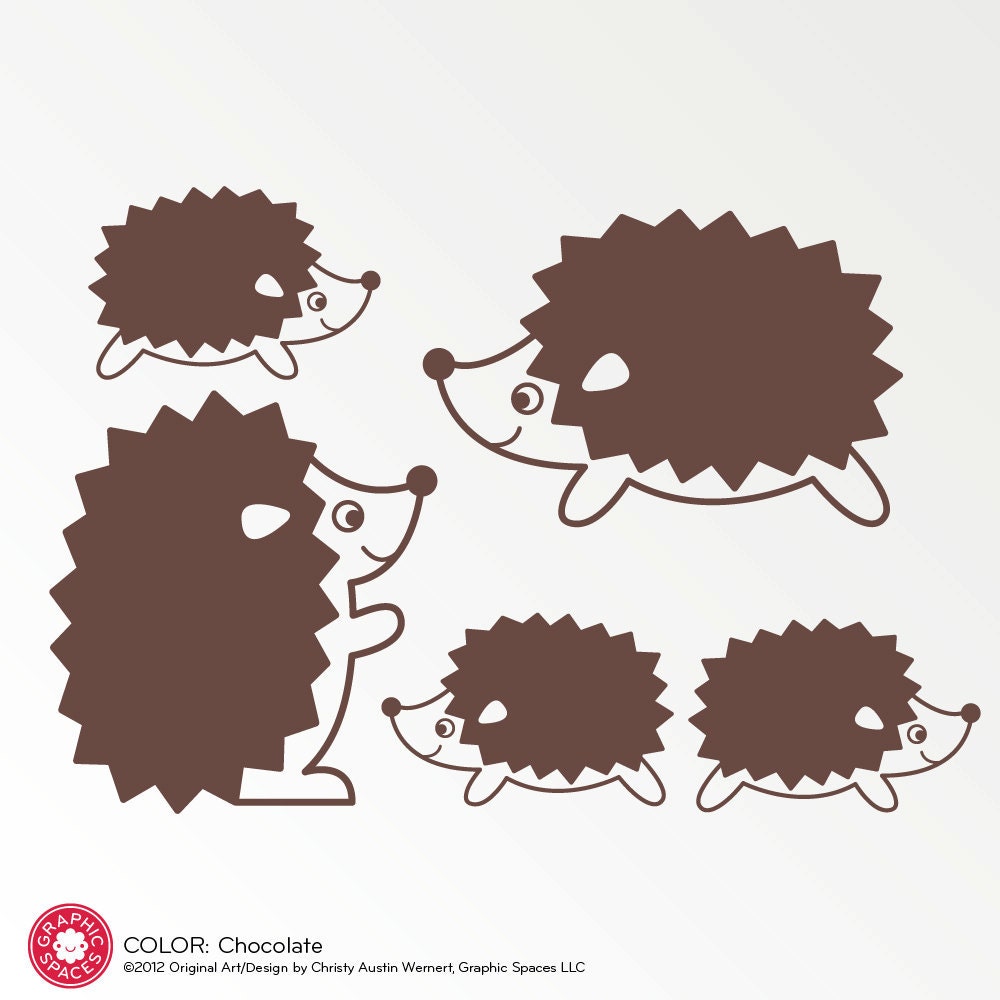 Hedgehog Wall Decals Woodland Nursery Baby Kids