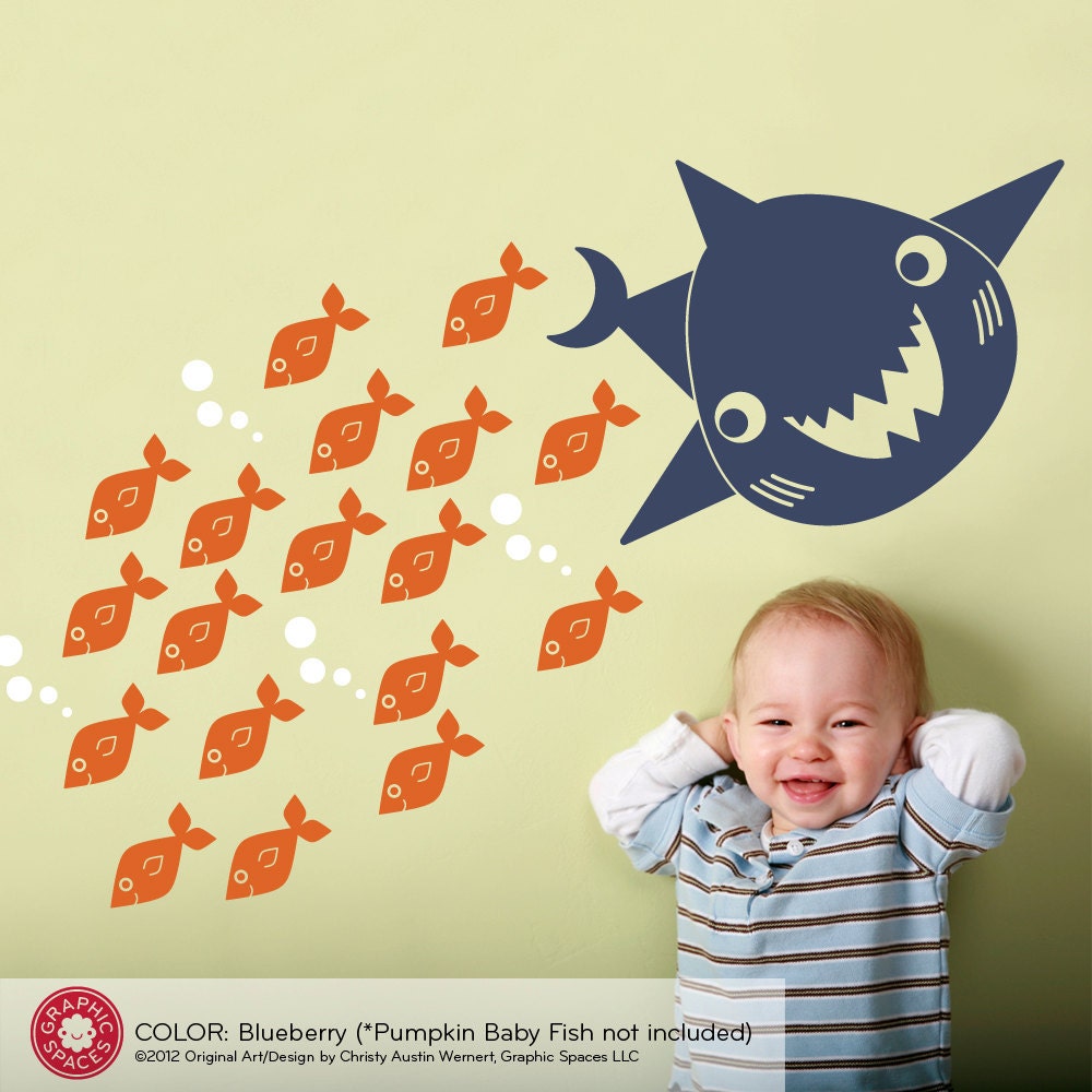 Kids Shark Wall Decal Ocean Sea Life Underwater Nursery