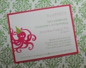 Octopus Birthday invitation set -boy or girl
