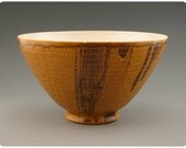 Golden Yellow Etched Porcelain Bowl