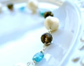 Fresh Water Pearl Smokey Quartz Apatite Sterling Silver Necklace