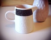 Vintage Syracuse China Creamer with Black crosshatch design