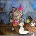 Print from Original illustration painting Halloween spooky hollow gang