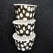 Candy Cups in Black with Jumbo White  Polka Dots (25)