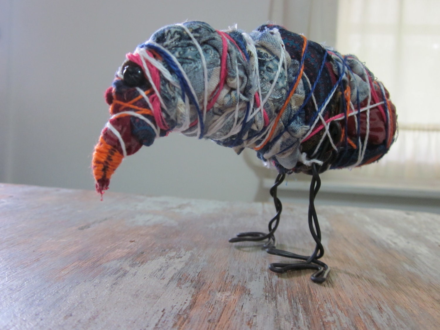 Recycled Fabric Boho Bird