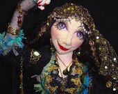 Gypsy Jewel 16 Inch Cloth Art Doll Designed and Made By Caroline Erbsland One Of A Kind