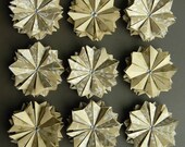 10 Paper Star Ornaments Hand cut and folded White Floral Design