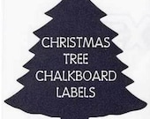 Tree Chalkboard Labels, DIY Chalkboard Gift Tags, Christmas Tree Chalkboard Stickers