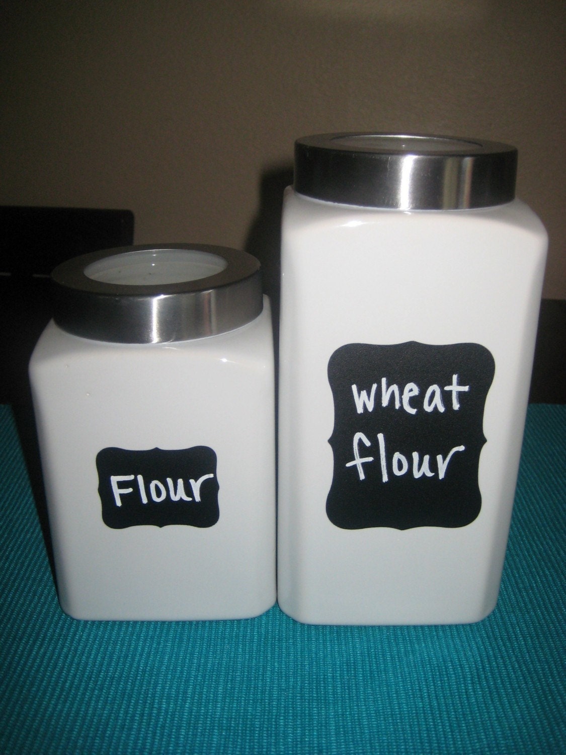 Fancy Chalk Labels Vinyl Chalkboard  -  3.5 inch and 2 inch - 24