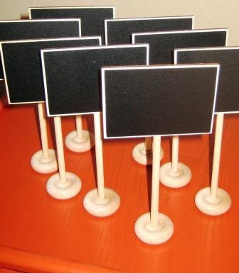 The Original Mini Chalkboard Stands  --- Place Settings, Food Marker, Wedding Chalkboards, Buffet Labels  Set of 8 SEEN in BRIDES MAGAZINE