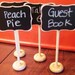 Fancy Mini Chalkboard Stands with Chalkboard Label -24- Place Settings,Wedding Chalkboards, Rustic Wedding
