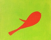 Singing Red Bird - Original Acrylic Painting on Canvas