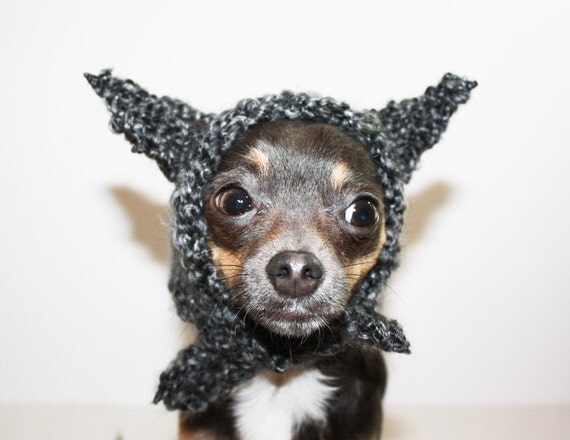 Dog Hat - Wolf Dog Hat - Pet Hat - Pet Hood - Gray Hat - Costume