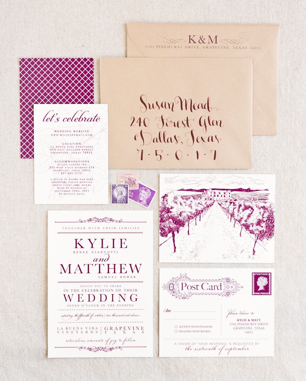 Wedding Invitation - Vintage Wine Country Collection