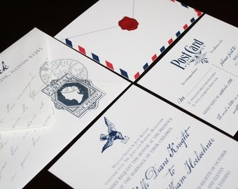 Wedding Invitation - Love Letter Airmail