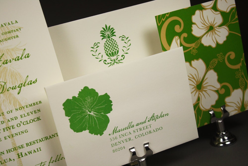 Wedding Invitation -Luau Hawaii and Key West Collection