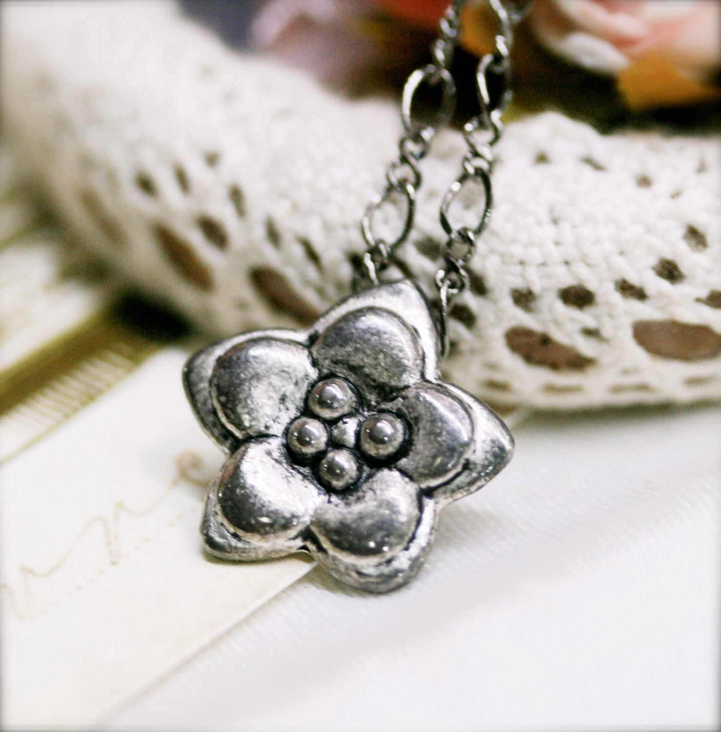 Sakura cherry blossom necklace