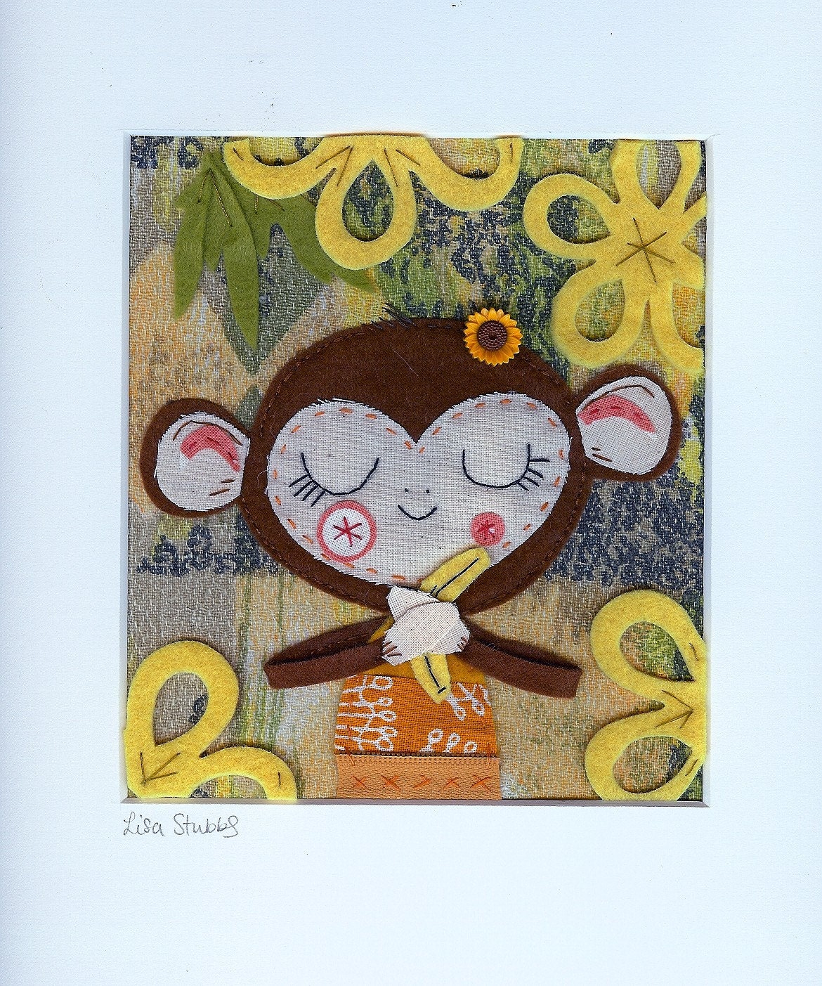 Bananas about bananas - Original fabric art