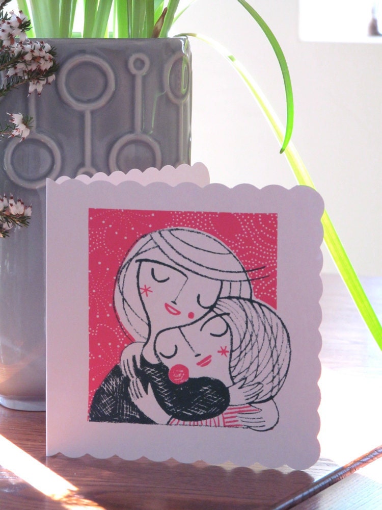 You're so lovely screen printed card