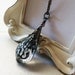 May Sale 10% off - Black Lace Elegant Tear Drop Pendant