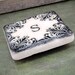 Elegant Monogram Blackened Vintage Design 2 inch Stone Tile Magnet
