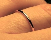 Thin gold Wedding band solid 14k YELLOW gold handmade ring full round classic fine petite dainty smooth simple 1.3 mm stackable ring