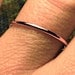 Thin solid 14k PINK Gold Wedding band handmade plain fine classic dainty smooth full round simple organic 1.3 mm skinny ROSE gold ring