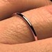Thin solid 14k PINK Gold Wedding band handmade plain fine classic dainty smooth full round simple organic 1.3 mm skinny ROSE gold ring