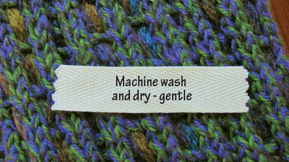 Knitting/Crochet Care Labels- Machine Wash and Dry Gentle
