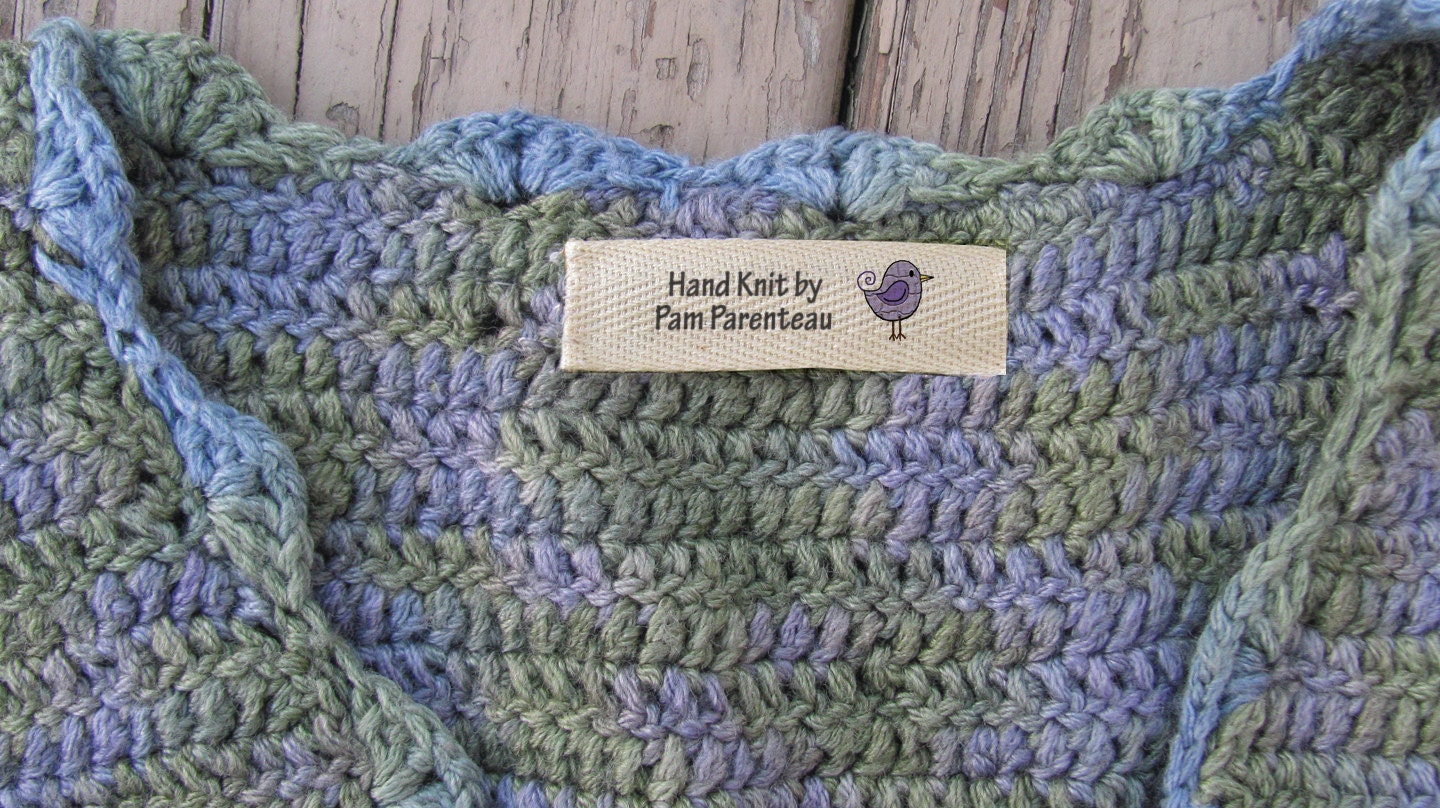 Personalized Knitting Labels- Whimsical bird
