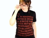 Pi Math Geek Ladies T-Shirt - American Apparel - Black Shirt - Available in S, M, L and XL
