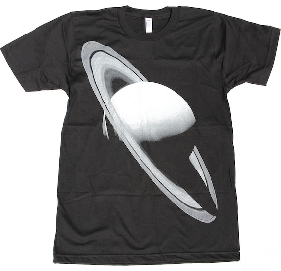 Mens SATURN SPACE T SHIRT Planet Art american apparel t-shirt