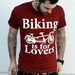 Biking is for Lovers - Tandem Bike Unisex American Apparel T-Shirt Cranberry - Complimentary Shipping - Available in xs, s, m, l, xl and xxl