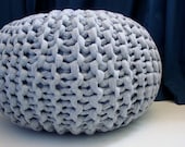 Super Chunky Knit Pouf in Gray - The River Rock