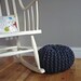 Oversized Knit Pouf in Dark Gray - Extra Small