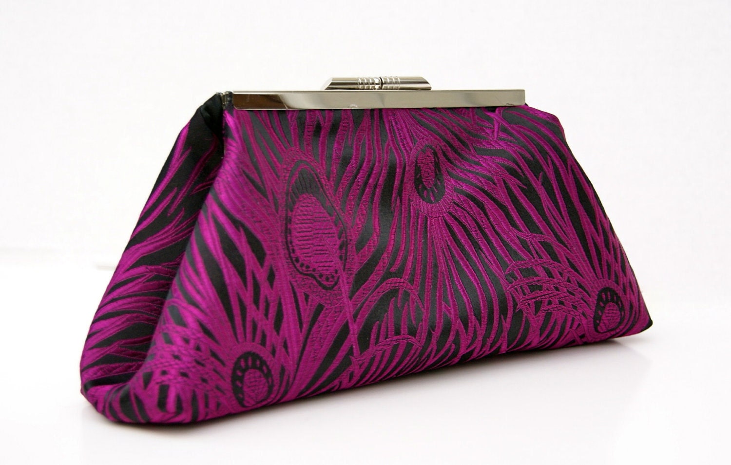 Fuchsia Peacock Clutch Custom Made for Bridesmaids or Gift