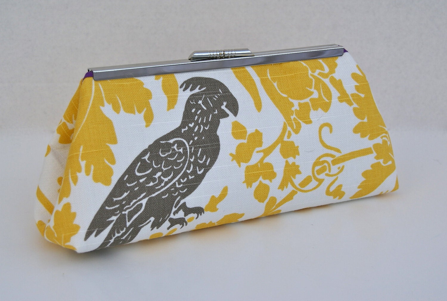 Yellow and Gray Bird Clutch for Bridesmaids or gift- Design your Own