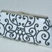 Grey and White Clutch with Scrolling Pattern for Bridesmaids or Gift