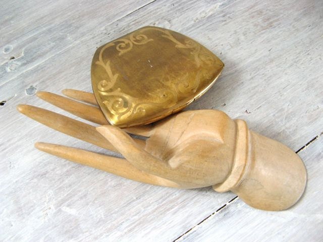 Vintage Elgin Compact, Retro Powder Case, Art Deco Beauty Accessory, Gold Tone, 1950s Vanity, Mad Men Fashion, Vintage Cosmetic