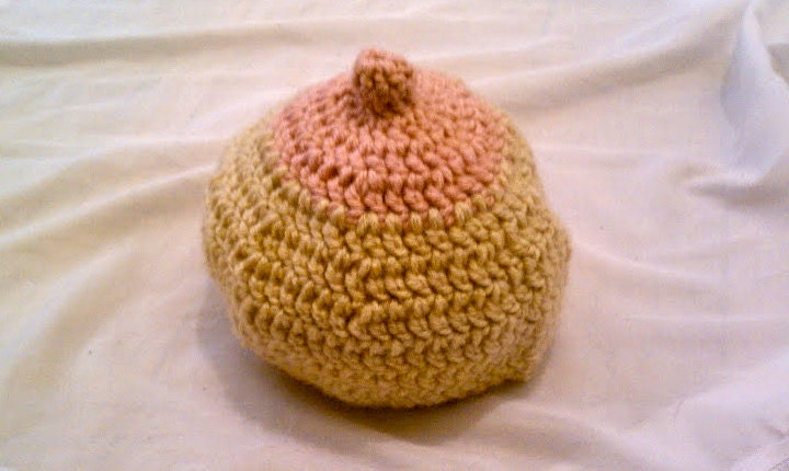 Boobie Baby Hat, Crochet, Breast, Boob