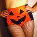 Halloween Jack O Lantern Pumpkin Roller Derby High Waisted Hot Pants